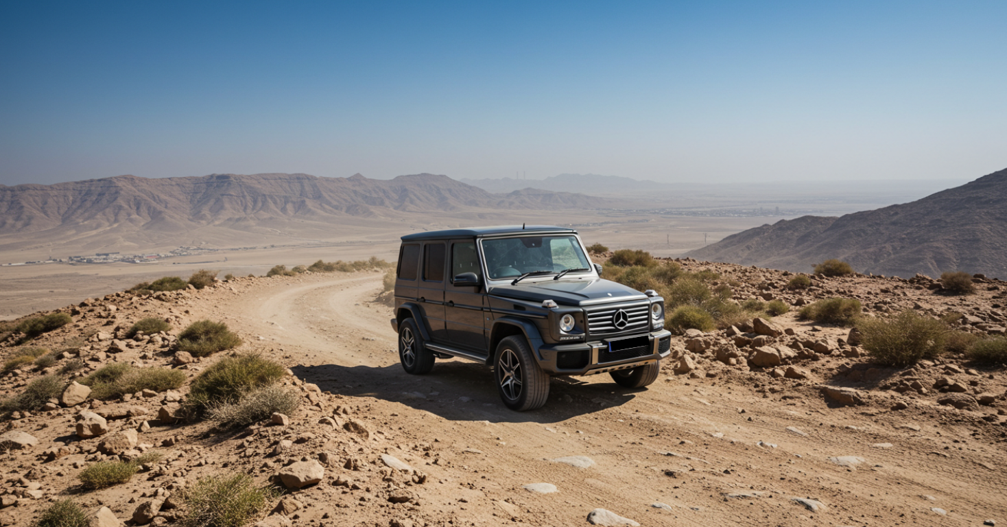 Hatta in a luxurious Mercedes G-Wagon